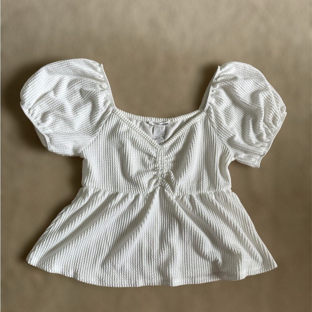 Caution To The Wind White Puff Sleeve Blouse
